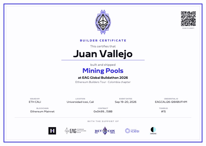 ETH Cali Builder certificate